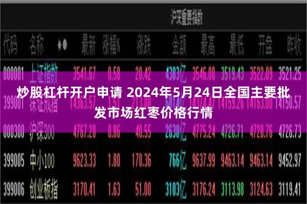 炒股杠杆开户申请 2024年5月24日全国主要批发市场红枣价格行情