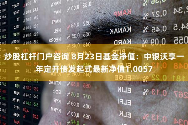 炒股杠杆门户咨询 8月23日基金净值：中银沃享一年定开债发起式最新净值1.0057